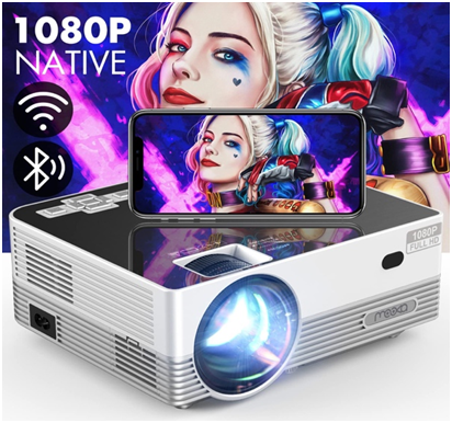 MOOKA Upgraded 8500L HD Video Projector - Wi-Fi and Bluetooth Capable Projector.