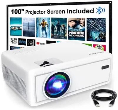 GROVIEW Mini Bluetooth Projector - 1080P HD Supported Portable Projector