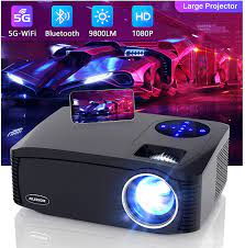 AILESSOM 5G WiFi Bluetooth Projector - Provides high Brightness for Home Theater and Business!