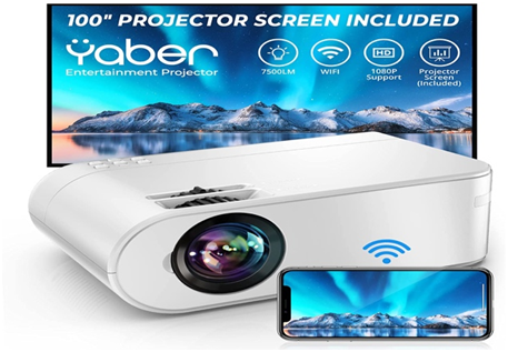 YABER V2 WiFi 8000L WiFi Mini Projector - Comes with a Wireless Mirroring feature