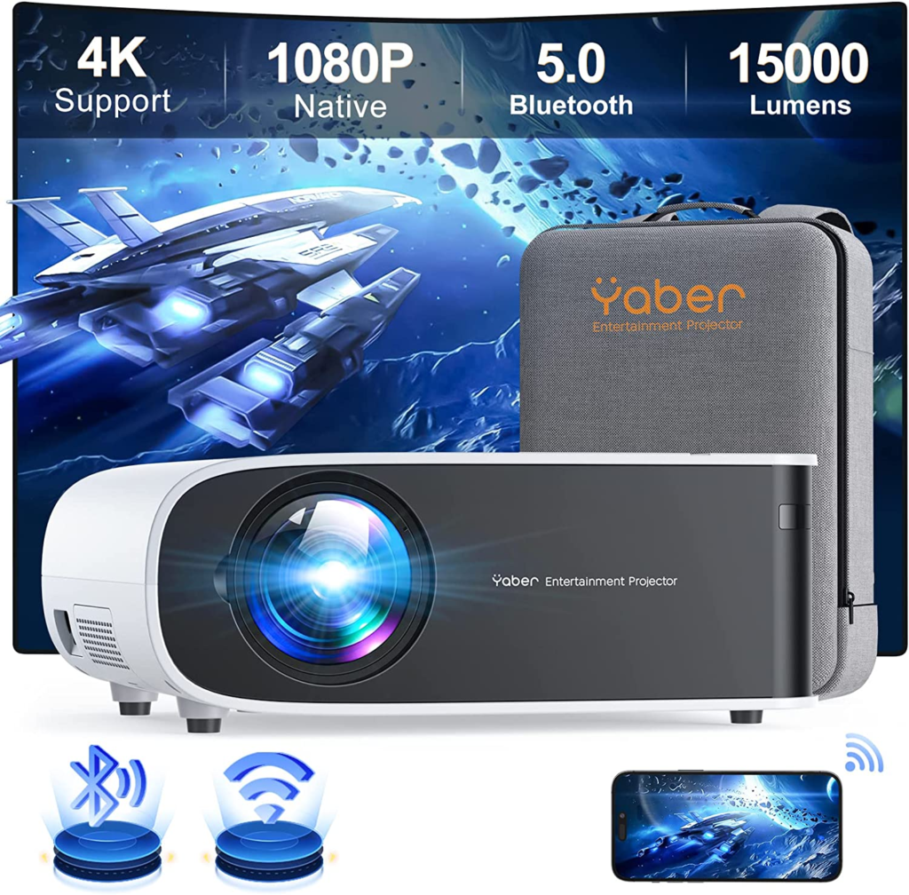 YABER V8 Portable Movie Projector - with WiFi and Bluetooth